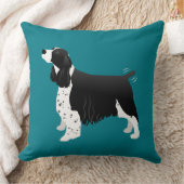 ブラックイングリッシュスプリンガースパニエル犬ベーシックブリード クッション (ブランケット)