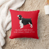 ブラックイングリッシュスリンガースパニエル犬ペットメモリアル枕 クッション (ブランケット)