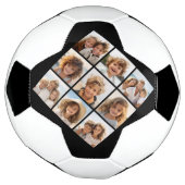 ブラックインスタグラムフォトコラージュと9つの正方形の写真 サッカーボール (回転)