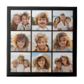 ブラックインスタグラムフォトコラージュと9つの正方形の写真 タイル (正面)