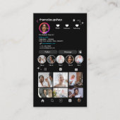 ブラックインスタグラムQRコード 名刺 (正面)