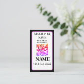 ブラックインスタグラムQRcodeメイクアップアーティストソーシャルメディア 名刺 (スタンド正面)