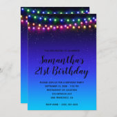 ブラックインディゴアクアスターグラデーションリー通りライト 招待状 (正面/裏面)