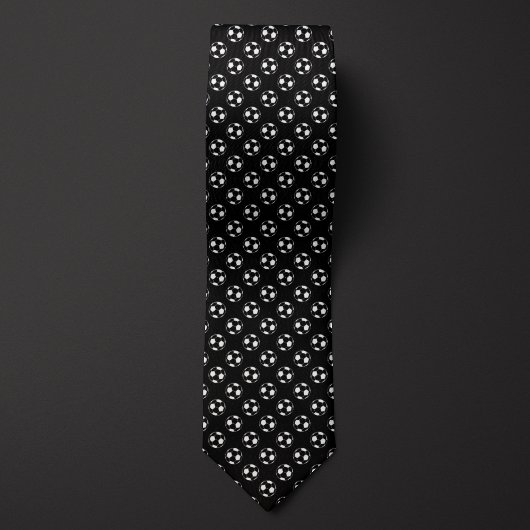 ブラックインバテッドサッカーフットボール ネクタイ
