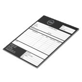 ブラックインボイス営業ロゴ型枠受領書 ノートパッド (アングル)