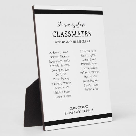 ブラックインメモリ我々のクラスメートのクラス懇親会 フォトプラーク (側面)