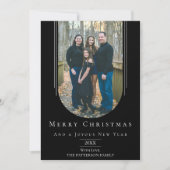 ブラックインモダンテッドボホアーチホリデーフォトカード シーズンカード (正面)