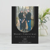 ブラックインモダンテッドボホアーチホリデーフォトカード シーズンカード (スタンド正面)