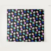 ブラックイースターカラフルパーティーイースターエッグ タペストリー (正面(横))