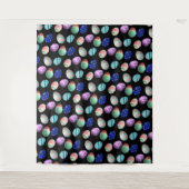 ブラックイースターカラフルパーティーイースターエッグ タペストリー (正面)