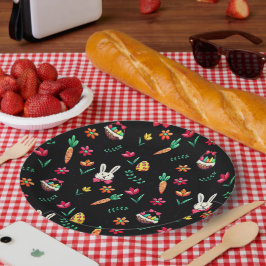 ブラックイースターパターン紙プレート ペーパープレート