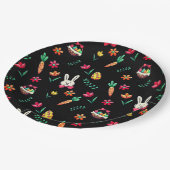 ブラックイースターパターン紙プレート ペーパープレート (アングル)