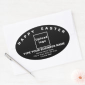 ブラックイースタービジネス楕円シェイプステッカー 楕円形シール (封筒)