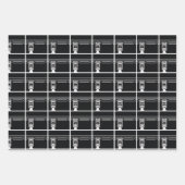 ブラックイードアダムバラクカアバ羊のパターン ラッピングペーパーシート (正面)