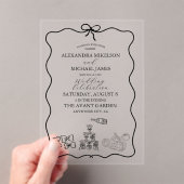 ブラックウお洒落ェイイタリアン・ド結婚ール アクリル招待状 (インサイチュ (ポータブル))