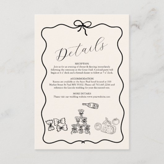 ブラックウお洒落ェイイタリアン・ド結婚ール エンクロージャーカード (正面)