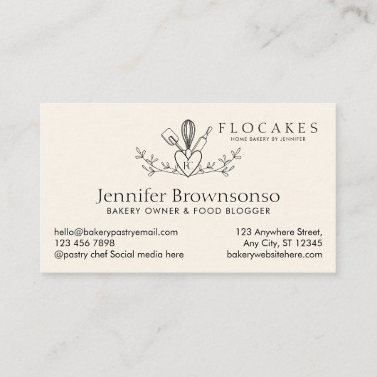 ブラックウィスクキッチンパティシシェフベーカリー 名刺 (裏面)