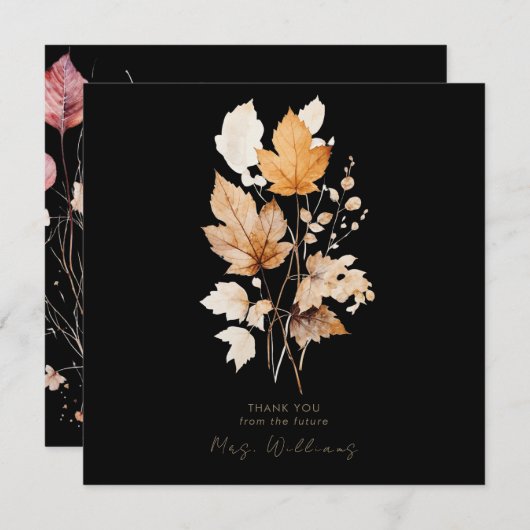 ブラックウィスパー秋ブライダルシャワー感謝していIII 招待状 (正面/裏面)