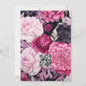 ブラックウィズソフトピンクスフローラ春の結婚式 招待状 (裏面)