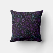 ブラックウィズデリケート薄紫花びら装飾用クッション クッション (裏面)