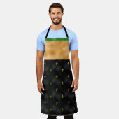 ブラックウィズマルディグラスフルーアディLIS & ストライプOPTIONS エプロン (着用した状態)