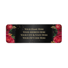 ブラックウィズレッドローズキンセアニラ差出人住所 ラベル