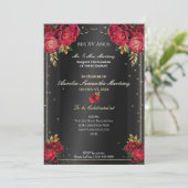 ブラックウィズレッドローズキンセアニラ招待状 招待状 (スタンド正面)
