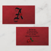 ブラックウィズレッドローゼスイニシャルAゴシック名刺 名刺 (正面/裏面)