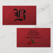 ブラックウィズレッドローゼスイニシャルBゴシック名刺 名刺 (正面/裏面)