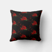 ブラックウィズレッドローゼズホームデコール装飾用クッション クッション (裏面)
