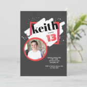 ブラックウィズレッド詳細フォト招待状 招待状 (スタンド正面)