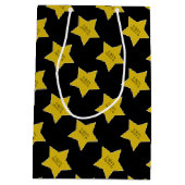 ブラックウィズ金ゴールドハリウッドスターズハッピーバースデー ミディアムペーパーバッグ (裏面)