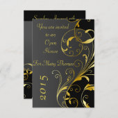 ブラックウィズ金ゴールドフロッシュオープンハウス招待状 招待状 (正面/裏面)