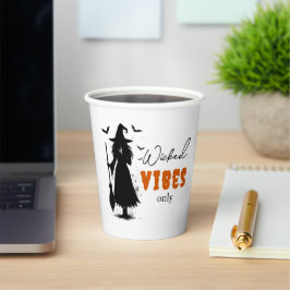 ブラックウィッチシルエット – "邪悪な雰囲気のみ" - 紙コップ