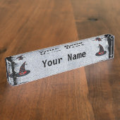 ブラックウィッチハットかわいいスパイダーハロウィン デスクネームプレート (側面)