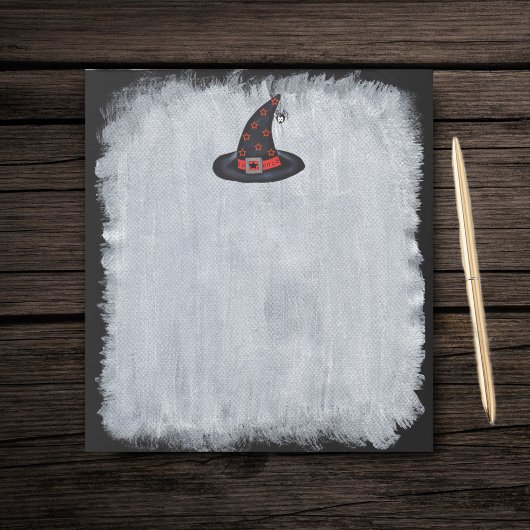 ブラックウィッチハットかわいいスパイダーハロウィン ノートパッド