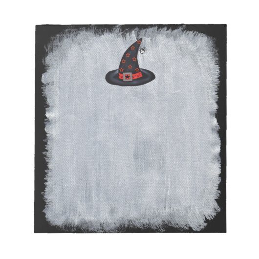 ブラックウィッチハットかわいいスパイダーハロウィン ノートパッド (正面)