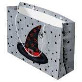 ブラックウィッチハットかわいいスパイダーハロウィン ラージペーパーバッグ (裏面アングル)