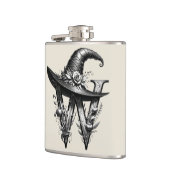 ブラックウィッチハットウィッチリーレターwカスタムイニシャル フラスク (左)