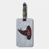 ブラックウィッチハットシルバーバックルかわいいスパイダーの白 ラゲッジタグ (裏面縦)