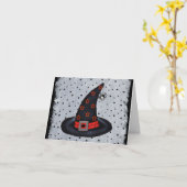 ブラックウィッチハットシルバーバックルオレンジブラックスターズ カード (黄色い花)