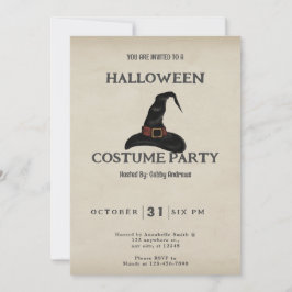ブラックウィッチハット ビンテージ ハロウィン 招待状