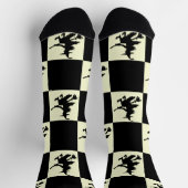 ブラックウィッチブラック&イエロー市松模様に ソックス (上部)