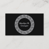 ブラックウィットギリシャ鍵ランドフレームイニシャルモノグラム 名刺 (裏面)