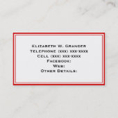 ブラックウィットホリストライプーズ赤金属ハートモノグラム 名刺 (裏面)