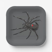 ブラックウィドウィドスパイダーオリジナルスケッチアート ペーパープレート (正面)