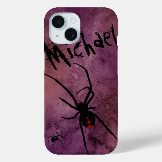 ブラックウィドウィドスパイダーゴシックハロウィーンモノグラム Case-Mate iPhoneケース (裏面)