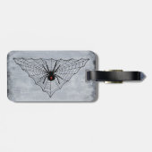 ブラックウィドウィドスパイダーレッド砂時計マークくもの巣 ラゲッジタグ (裏面横)