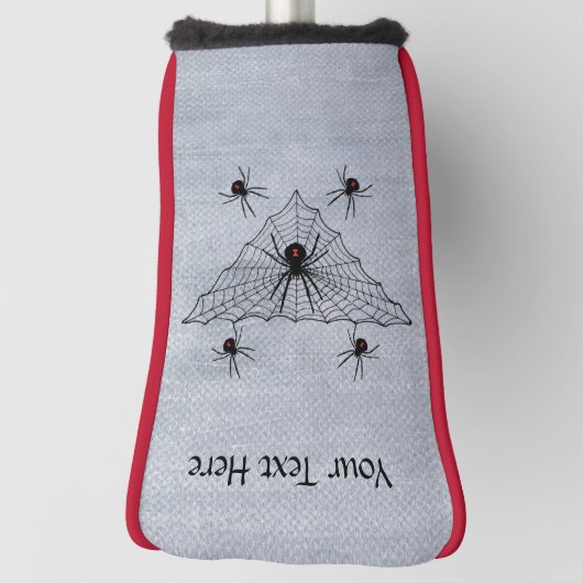 ブラックウィドウクモ赤い砂時計ブラックくもの巣 ゴルフヘッドカバー (回転90)