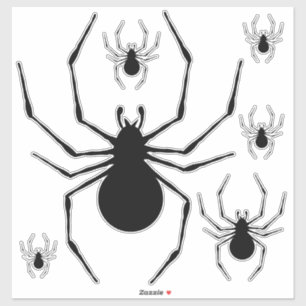 ブラックウィドウスパイダーシルエットさまざまなサイズ シール